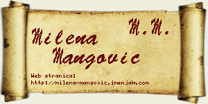 Milena Mangović vizit kartica
